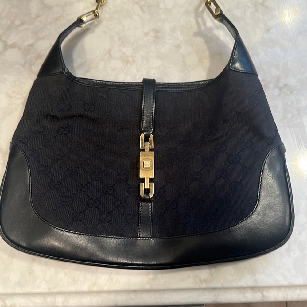 Authentic vintage Gucci bag. Black gold chain.